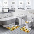 thumbnail image 5 of Sunflower Bee Bath Mat 3 Piece Bathroom Rug Set, Vintage Yellow Floral Farmhouse Watercolor Non Slip Bath Rug Contour Mat and Toilet Lid Cover, Absorbent Shower Mats Soft Bath Rugs and Mats Sets, 5 of 8