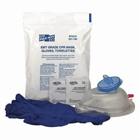 First Aid Only CPR Mask,Adult,Clear,4 Pieces 21-700