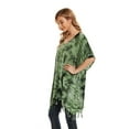 thumbnail image 5 of Beautybatik Green Womens Boho Hippie Batik Tie Dye Plus Size Tunic Blouse Kaftan Top 4x, 5 of 7