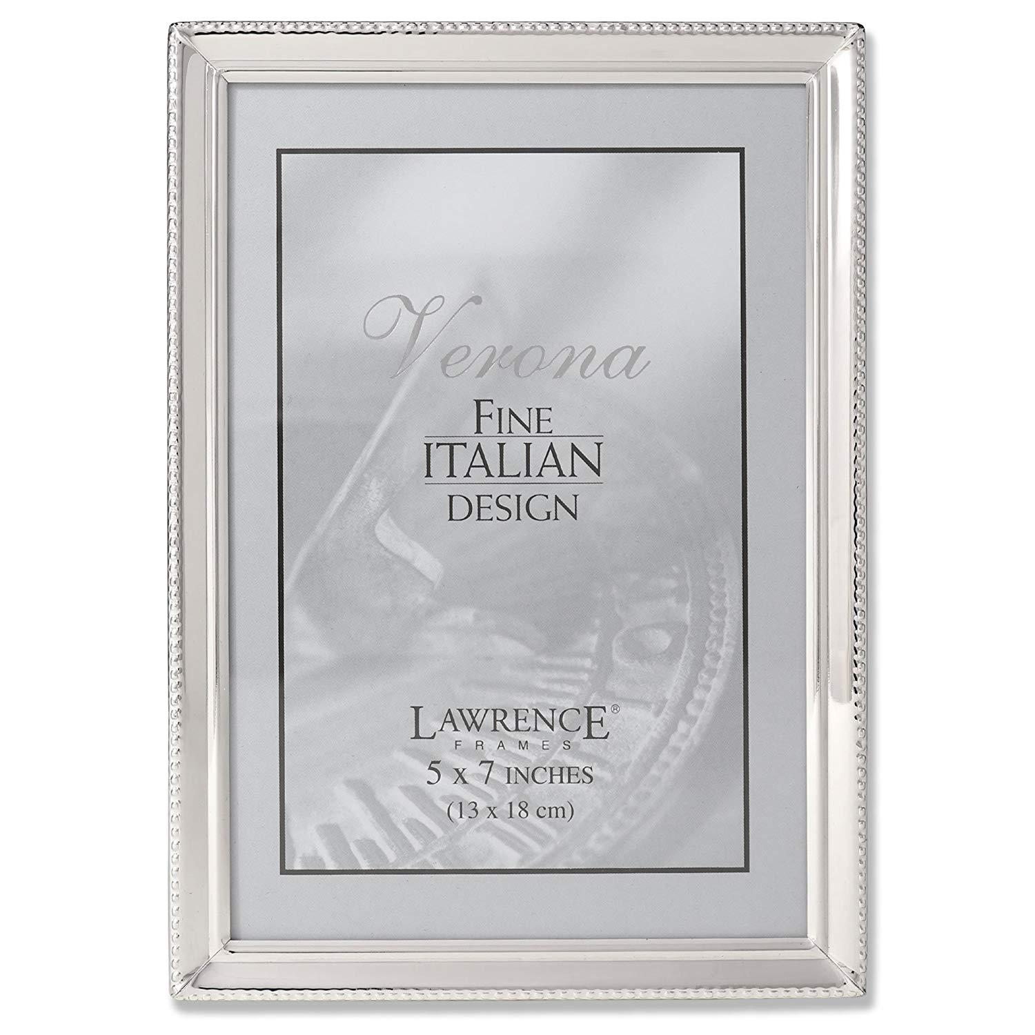 Polished Silver Plate 5x7 Picture Frame Bead Border Design