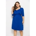 thumbnail image 2 of U.Vomade Robe d'Été pour Femme Grande Taille Décontractée à Manches Mi-Longues à Col en V, 2 of 6