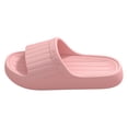 thumbnail image 4 of Platform Slides for Men Women Lightweight Indoor Home Slip on House Slippers Casual Antislip Bathroom Shower Shoes Summer Outdoor Beach Shoes Pink Size 7, 4 of 4