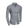 thumbnail image 4 of Segolike Men's Shirts Long Sleeve Breathable Streetwear for Hiking Vacations Business gray, 4 of 8