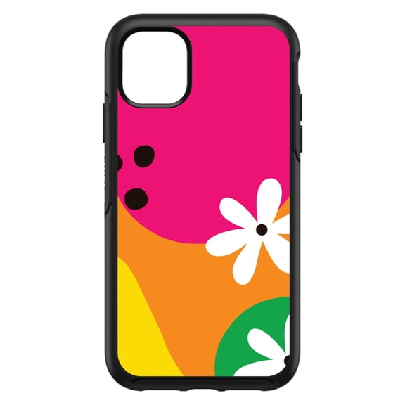 DistinctInk Custom SKIN / DECAL compatible with OtterBox Symmetry for iPhone 11 Pro MAX (6.5" Screen) - Summer Vibes Bold Flower Orange Pink Yellow