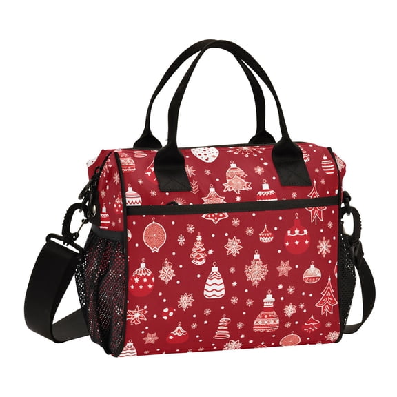 Christmas Decorations Red Cooler Bag Lunch Bag Soft Cooler Cooling Tote Insulated Lunch Box for Adult Men Women