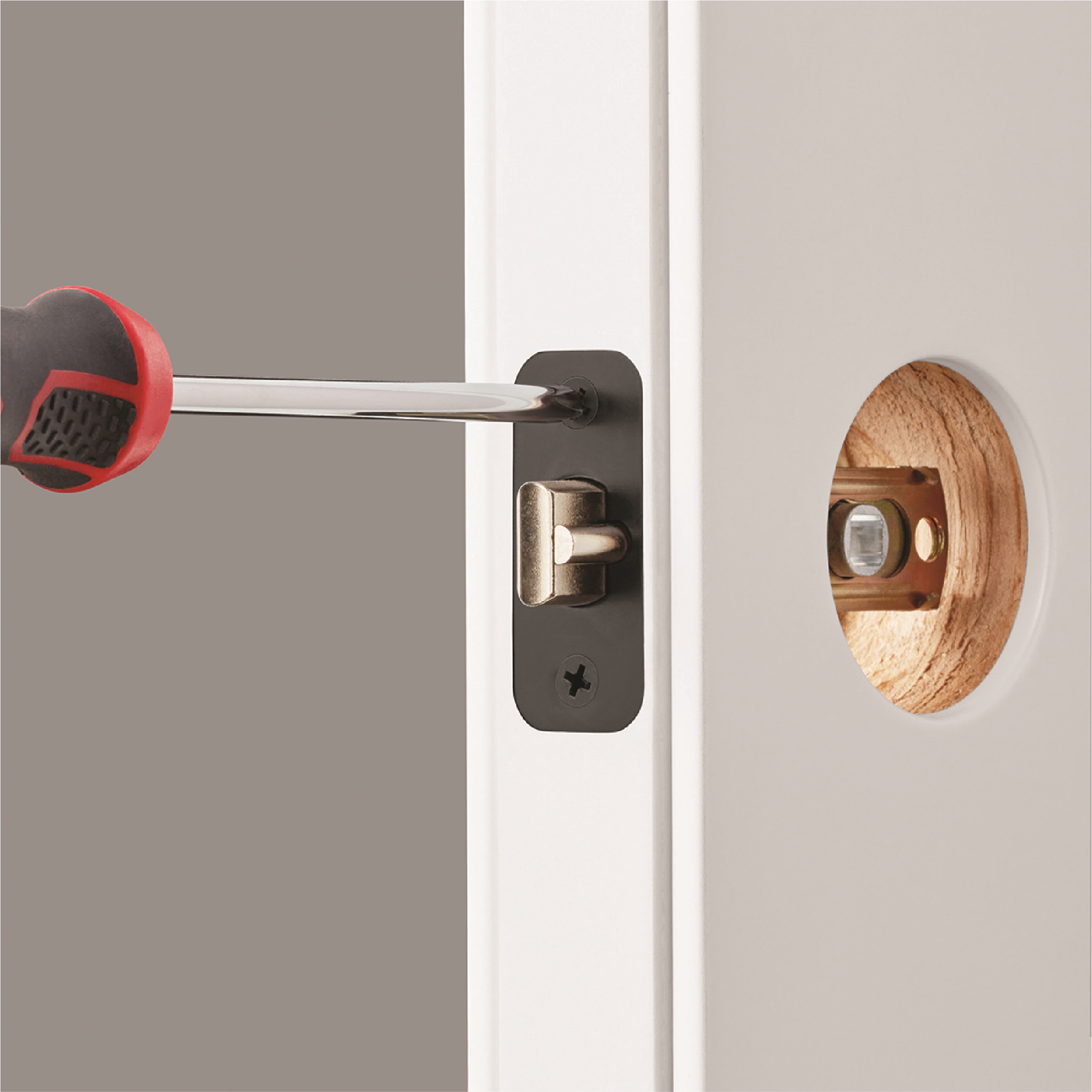 Two Keyed Entry Ball Locking Doorknobs MB Finish Twin Pack