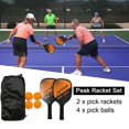 thumbnail image 1 of 2 raquetas de palas de pepinillo + 4 pelotas de raqueta ligera para deportes de interior y exterior, 1 of 7