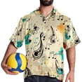 thumbnail image 4 of Note Men's Short Sleeve Spread Collar Poplin Shirt, Casual Printed Button Down Summer Beach Tops for Men, Unisex Comfortable Shirts, 4 of 6