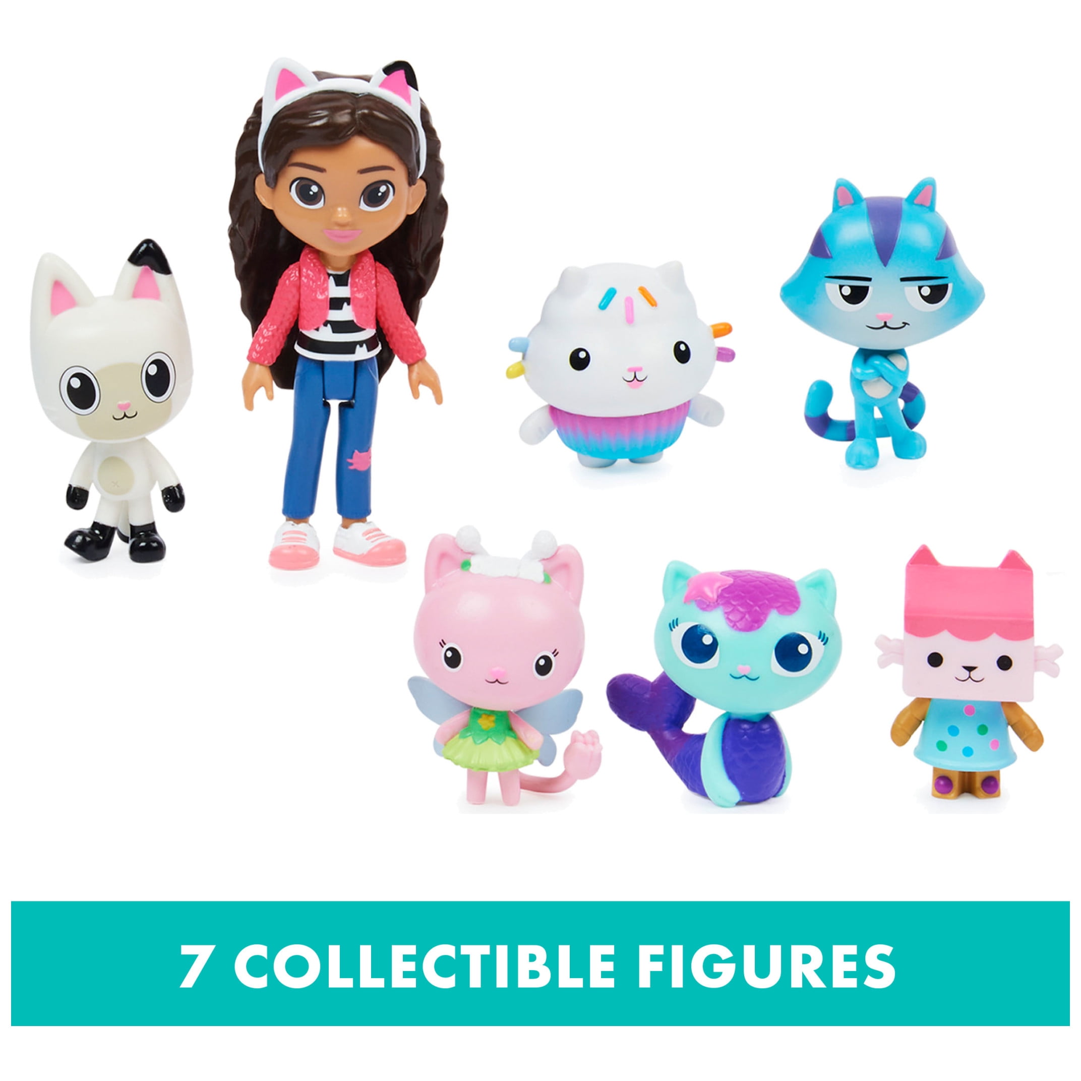 Gabby's Dollhouse, Deluxe Gift Set with 7 Toy Doll Figures Ages 3