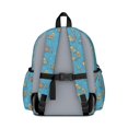 thumbnail image 3 of Robot and Dots Blue Pattern Cute School Backpack with Padded Back and Adjustable Shoulder Straps 13.4"x11"x4.7", 3 of 5