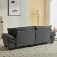 thumbnail image 4 of FFH 84" Corduroy Loveseat Sofa, Modular Sectional Cloud Couch, 2 Seater Deep Seat Sleeper Sofa with Pillows for Living Room, Gray, 4 of 8