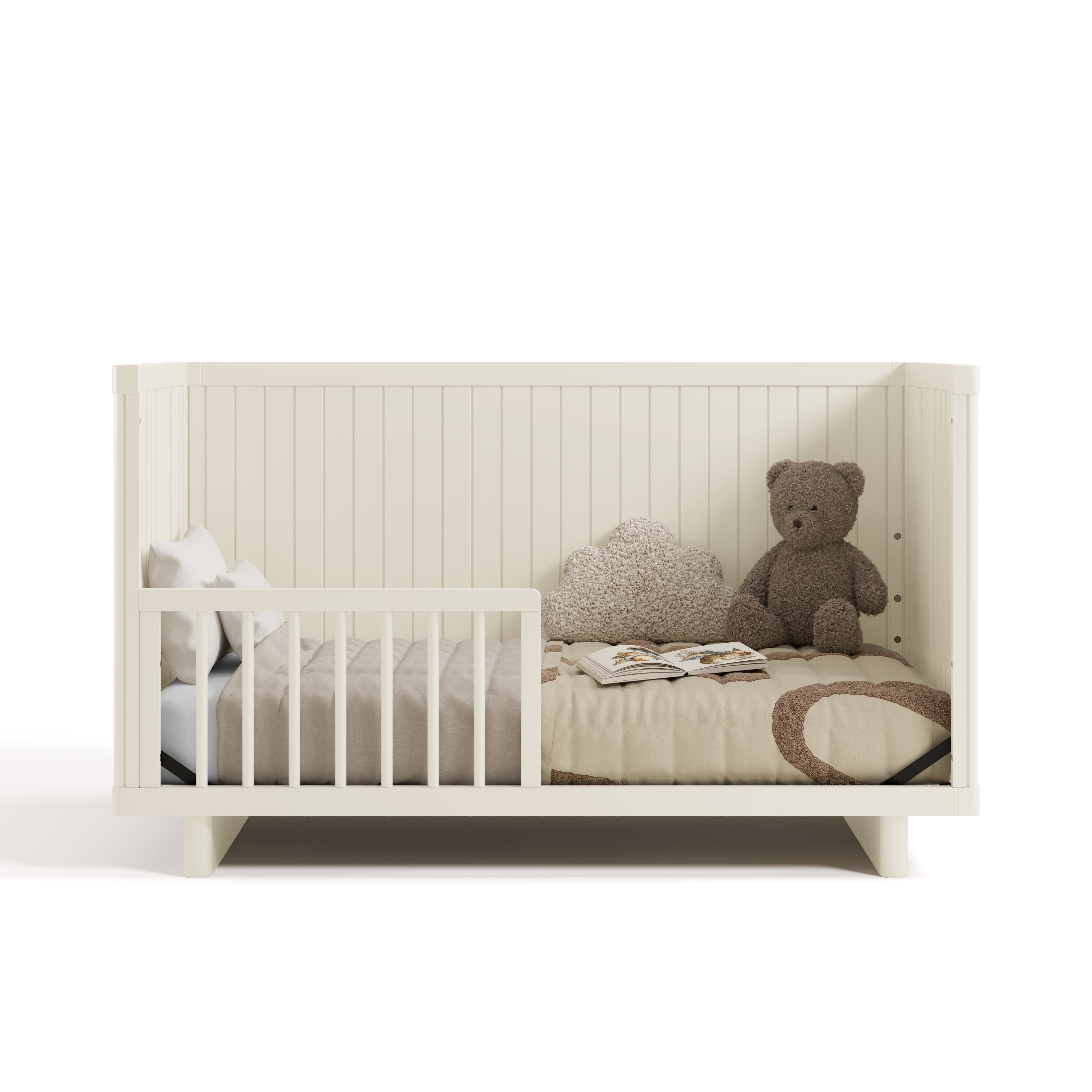 Art of Nursery by Storkcraft Kyoto Deluxe Convertible Crib with Bonus Toddler Guardrail, Frosted Oat
