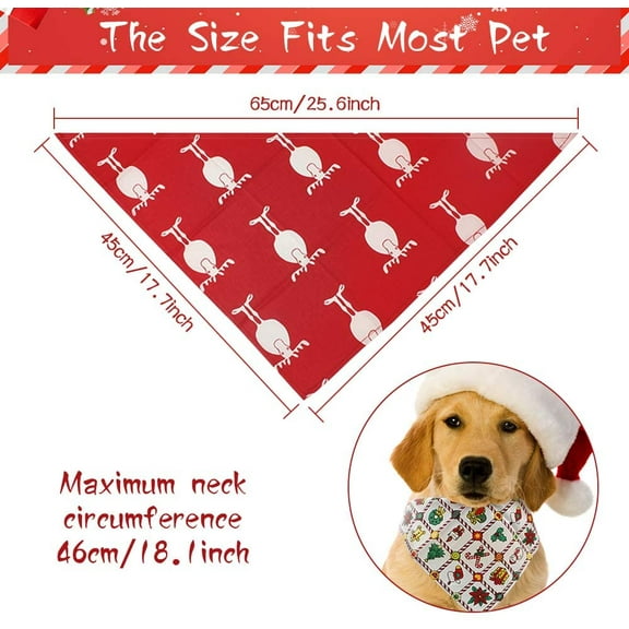 Christmas Dog Bandana 5 Pieces Triangle Dog Kerchief for Small to Medium Dog