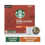 Starbucks Medium Roast K-Cup Coffee Pods — Pike Place Roast for Keurig Brewers — 1 box (16 pods)