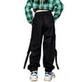 thumbnail image 4 of Rolanko Girls Cargo Pants for Kids Loose Streetwear Hip Hop Dance, 4 of 6