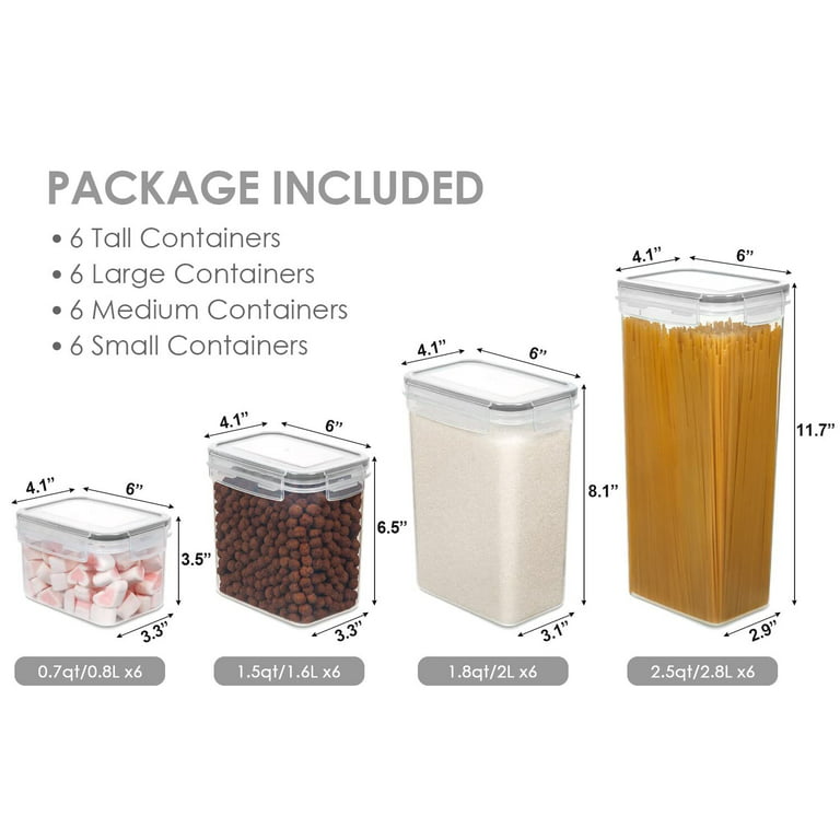 Vtopmart Airtight Food Storage Containers With Lids, 4 PCS 2.8L Pasta