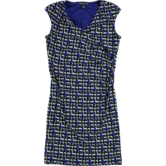 American Living Womens Geo Jersey Dress, Blue, 10