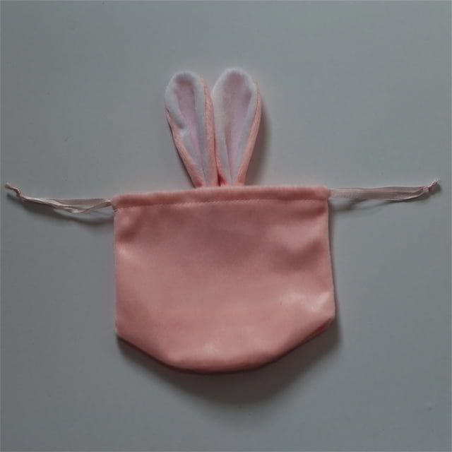 Ears Velvet Bags Easter Decor Bunny Drawstring Velvet Bag Candy Packing Bag Gift Bag With Cute Ear