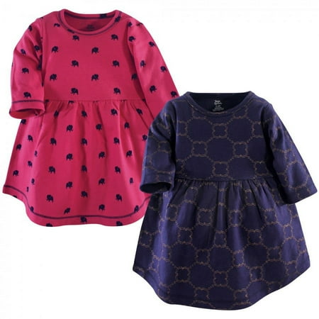 UPC: 0660168910186 | Yoga Sprout Baby and Toddler Girl Cotton Long-Sleeve Dresses 2pk  Gold Link  0-3 Months