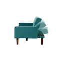 thumbnail image 7 of Mid-Century Futon Sofa Bed, Modern Tufted Sofa, Loveseat with Adjustable Backrest, Convertible Sleeper Sofa for Small Spaces, Sleeper Couch Small Sofa for Living Room or Bedroom, Green, 7 of 7
