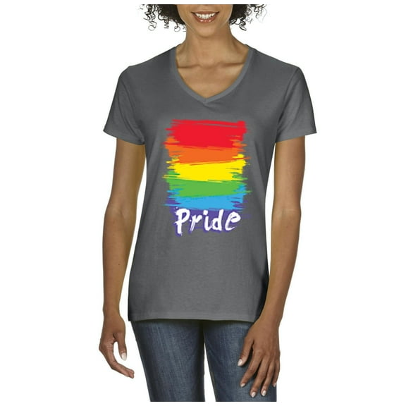 IWPF - Women's T-Shirt V-Neck Short Sleeve - Rainbow Pride