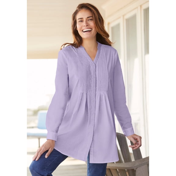 Woman Within Plus Size Perfect Pintuck Tunic