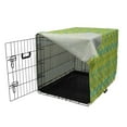 thumbnail image 3 of Philodendron Dog Crate Cover, Contemporary Hawaiian Pattern of Exotic Leaves Repetition, Easy to Use Pet Kennel Cover Small Dogs Puppies Kittens, 7 Sizes, Mustard Lime Green, by Ambesonne, 3 of 6