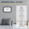 thumbnail image 4 of Reloj de pared rectangular Uxcell de 11 pulgadas, silencioso y sin tictac, reloj de cuarzo a pilas, decoración, negro, 4 of 7