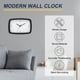 thumbnail image 4 of Reloj de pared rectangular Uxcell de 11 pulgadas, silencioso y sin tictac, reloj de cuarzo a pilas, decoración, negro, 4 of 7