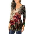 thumbnail image 4 of ESSSUT Hauts pour Femmes Liquidation Hauts Décontractés pour Femmes Cache Ventre Manches Longues T - Mignon Tunique Fluide Blouses Kaki L, 4 of 7