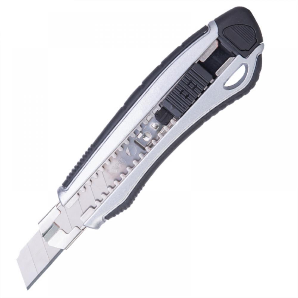 Heavy-Duty Professional Grade 18mm Utility Knife Retractable Razor, Box Cutter, Snap-Off SK5 Blades
