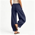 thumbnail image 6 of WERYOUNG Elegant Knit Lace Pants For Women With Elastic Waist And Curved Front Slits Wide Leg Trousers Palazzo Pants For Women Versatile Bottom S, 6 of 6
