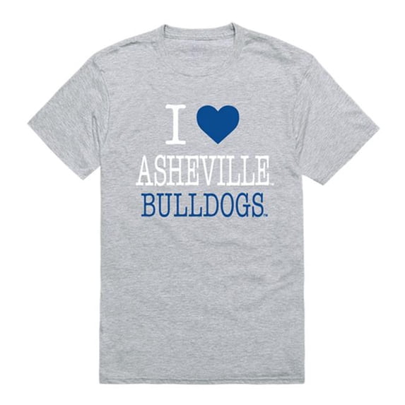 W Republic 551-471-HGY-03 University of North Carolina Asheville Bulldogs I Love T-Shirt, Heather Grey - Large