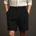 thumbnail image 2 of AHMOMEI Mens Shorts Linen Elastic Waist Drawstring Beach Shorts Men Wide Leg Casual Men's Shorts with Pockets Black S, 2 of 4