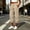 Khaki, variant on BUIGTTKLOP Corduroy Capri Pants for Women High Waisted Pull on Active Jogger Capris Baggy Cropped Jogger Pants with Pockets