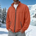 thumbnail image 5 of MXUIKV Men's Jacket Fall Plus Size Lightweight Fleece Zip up Mock Neck Casual Coat Outerwear with Pockets(Large,Orange), 5 of 7