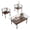 Brown, variant on Modern Glass Coffee Table Set of 3, Rectangular Tempered Glass Top with Wood Shelf, Gold Metal Legs, 3-Piece Center and End Tables for Living Room, Easy to Clean, Mid-Century Style