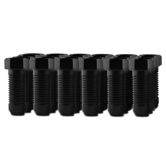 24-14x2.0 Black Metal Lugz Hex Bolt Conical Style Lug Nuts Full Kit 14MMx2.0