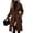 Dark Brown, variant on Women's long wool coat with lapel, double-breasted design, warm outerwear with belt