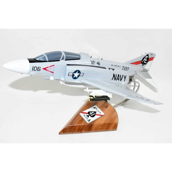 VF-41 Black Aces 1971 F-4j Model, 1/42 (18") Scale, Mahogany, Navy, Fighter, McDonnell Douglas