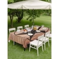 thumbnail image 3 of Outdoor Tablecloth with Umbrella Hole and Zipper, Western Star Retro Rectangle Table Cloth 60x84 Inch Waterproof Tablecloth, Country Farmhouse Brown Wooden Grain Picnic Table Cover for Patio Camping, 3 of 7