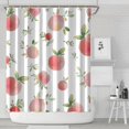 thumbnail image 2 of Peach Shower Curtain, Waterproof Fabric Bathroom Shower Curtain with Plastic Hooks, Machine Washable Tropical Pink Fruit Pattern Print Design Modern Fresh Juicy Sweet Painting Aesthetic Peach Lover, 2 of 5