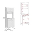 thumbnail image 4 of FM FURNITURE Newark 2-Piece Modern Engineered Wood Kitchen Set in White/Onyx, 4 of 7