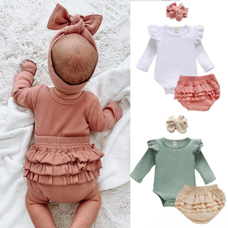 Baby girl ruffle outfits sale