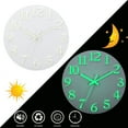 thumbnail image 3 of Glow In The Dark Wall Clock Silent Quartz White Living Room Bedroom Luminous, 3 of 12