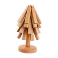 thumbnail image 2 of Salvamanteles de madera Juego de posavasos de madera Soporte para ollas calientes Mantel individual Posavasos antideslizantes para bebidas 4 piezas, 2 of 9