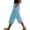 Sky Blue, variant on Women's Cotton Linen Casual Capri Pants Printed Elastic Waist Cropped Pants Summer Beach Vacation Workout Capris