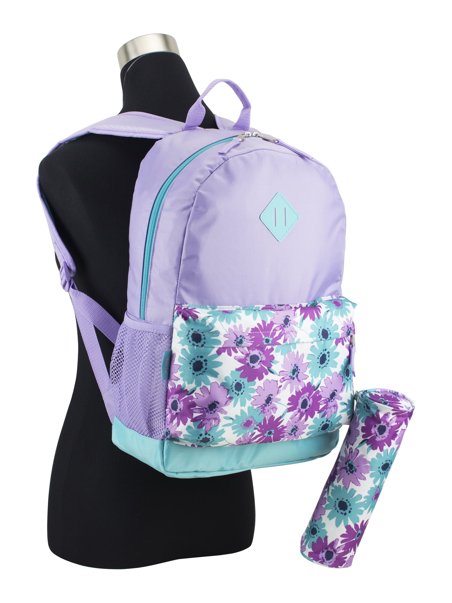 Eastsport Classic Dome Backpack with Matching Pencil Case, Lavender Flowers