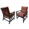 thumbnail image 2 of CC Outdoor Living 5 Piece Antique Bronze Patio Conversation Set with Round Fire Pit - Red Cushions, 2 of 4