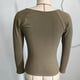 thumbnail image 3 of Camisa de manga larga de color liso,Camisa ajustada de manga larga torcida para mujer Top frontal torcido de manga larga Top de línea, 3 of 3